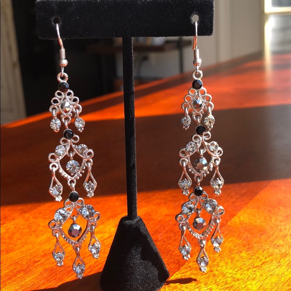 Rhinestone chandelier earrings